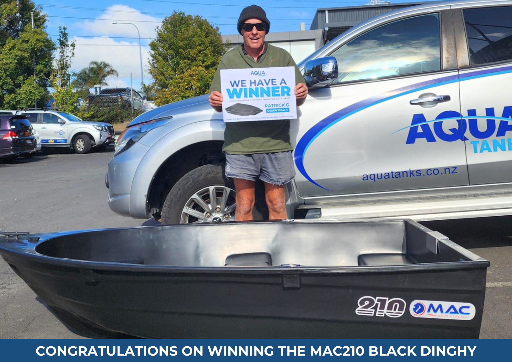 WE HAVE A WINNER - PATRICK G - MAC210 BLACK DINGHY WE HAVE A WINNER - PATRICK G - MAC210 BLACK DINGHY